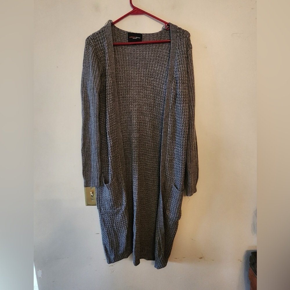 Ambiance apparel dark grey long cardigan size womens small